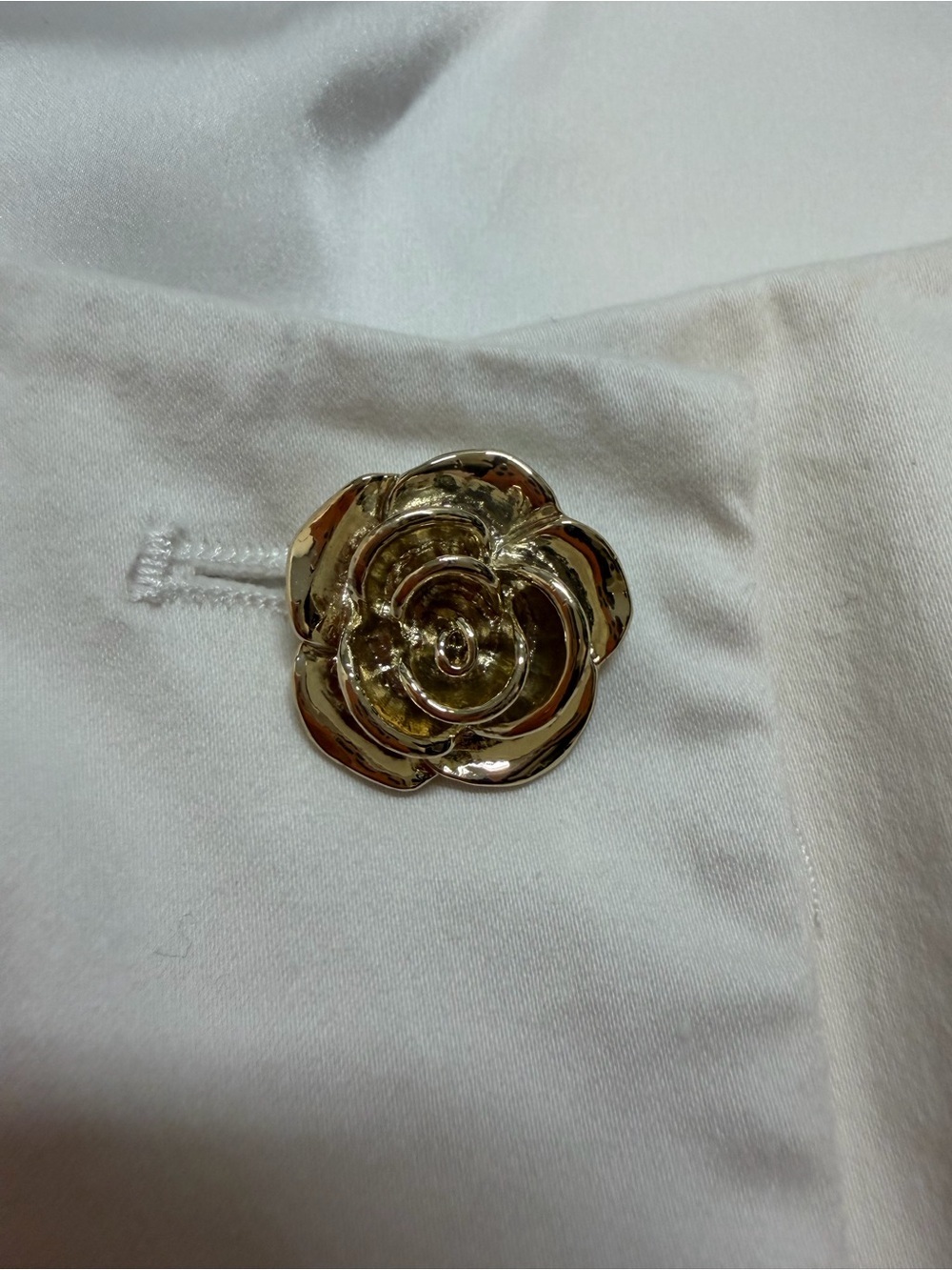 NWT MAJORELLE Genevieve White Short Sleeve Gold Rose Button Mini Dress REVOLVE - Picture 7 of 12